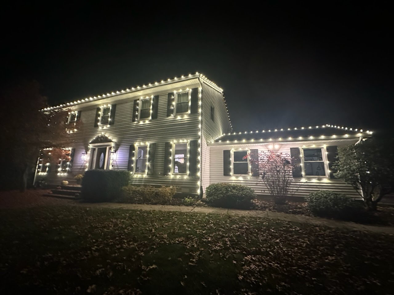 Halloween lights on a home
